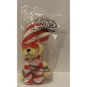 Raising Canes Christmas Candy Cane 2024 Puppy Dog Plush NEW Sealed